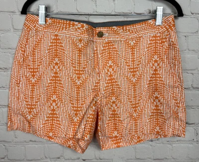 Nuevo con etiquetas Pantalones Cortos Banana Republic Talla 6 Hampton Fit 3" Entrepierna Estampado Blanco Mandarina Foto 1 de 4
