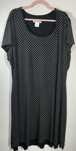 Travel Smith Dress Short Sleeve Size: 3X Black Polka Dot - Picture 1 of 6