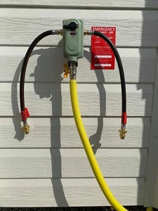 Static Caravan 2 Bottle Auto Change Over Lp Lpg Regulator & Yellow Pipe (Opso) - Picture 1 of 6