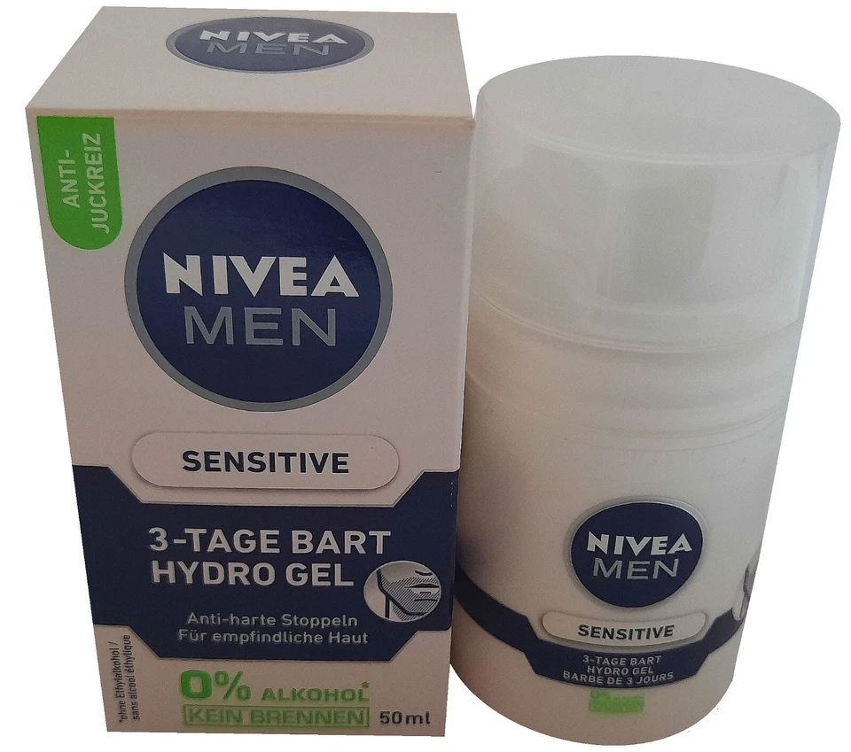 Nivea Men Sensitive 3 Tage Bart Hydro Gel Feuchtigkeitscreme 0% Alkohol 50ml