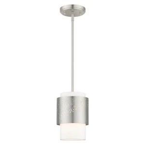 Livex Noria 1 Light Pendant, Brushed Nickel - 46259-91 - Picture 1 of 1