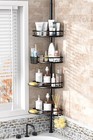 Tension Pole Shower Caddy Corner: Adjustable 4-Tier Bathroom Organizer Shelves -