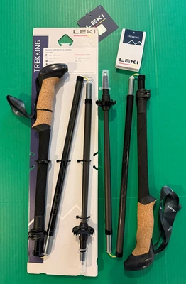 LEKI Black Series FX Carbon Collapsible Trekking Poles Model # 65229001 - Image 1 of 4