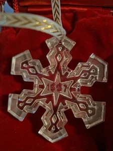 Vintage 1997 Waterford Cristal Copo de Nieve Adorno de Navidad En Caja - Imagen 1 de 3