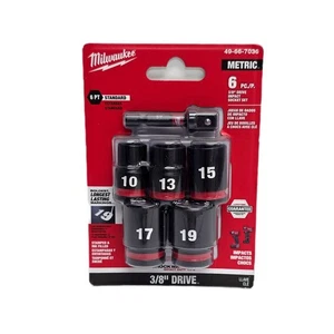Milwaukee Tool 49-66-7036 6PC SHOCKWAVE Impact Duty 3/8" Drive Metric Socket Set - Picture 1 of 2