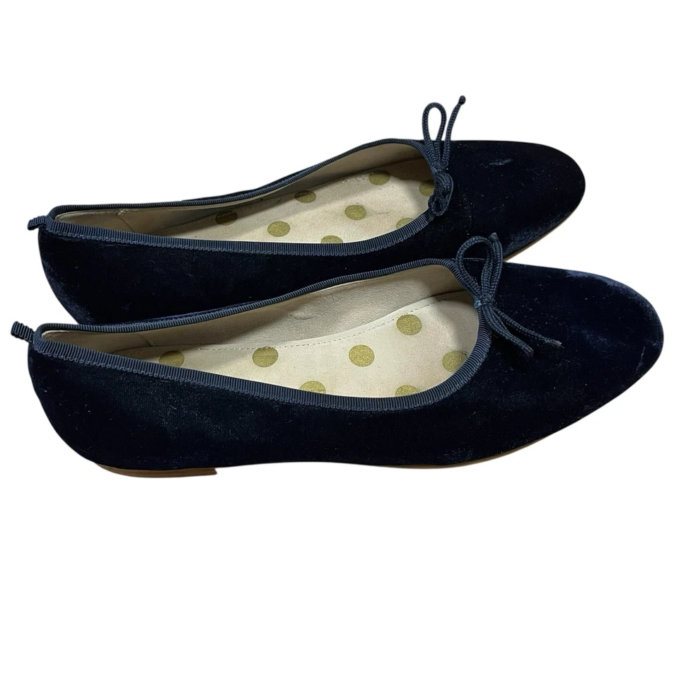Женские балетки Boden темно-синие бархатные размер 9 минималистские - Изображение 1 из 4