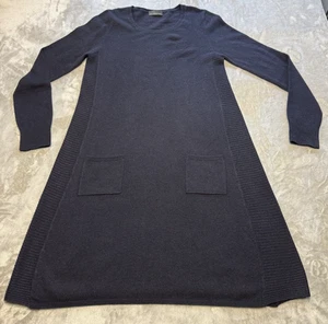 The White Company Wool Cashmere Sweater Dress Small Navy Long Sleeve Pockets - Picture 1 of 14
