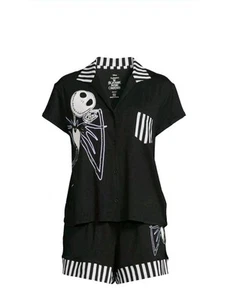 Disney Pjs The Nightmare Before Christmas Women's Shortie 2 Piece Set SZ S 4-6  - Picture 1 of 9