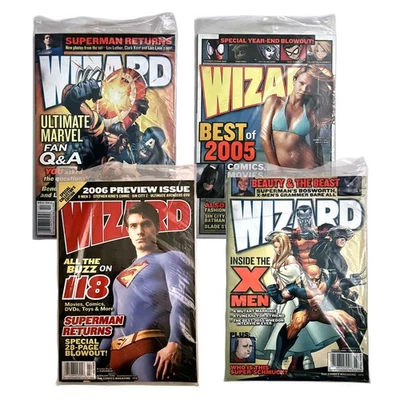 Wizard Magazine Лот из 4 Выпусков #170 171 172 173 Распечатанный с Swag Высококачественное состояние товара - Изображение 1 из 4