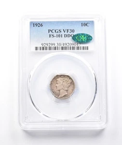 1926 Mercury Dime FS-101 DDO VF30 PCGS CAC *3792 - Picture 1 of 3