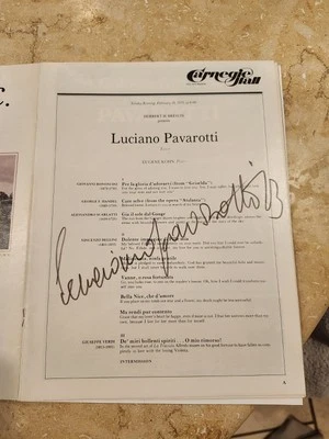 Luciano Pavarotti signed 1972/73 Carnegie Hall Program. Bold signature - Image 1 of 4