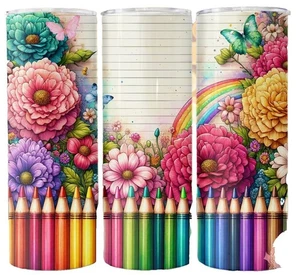 Vaso Floral Teacher Appreciation 20oz regalo para ella, vaso de viaje aislado - Imagen 1 de 3