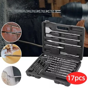 17PC SDS Plus Rotary Hammer Drill Bit Chisel Set for Masonry Concrete Tile Brick - Picture 1 of 13