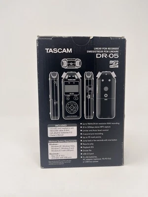 TASCAM - DR-05 v2 - Portable Handheld Digital Audio Recorder - Black  - Image 1 of 4