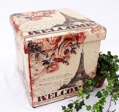 Hocker mit Stauraum Sitzhocker 2027 Aufbewahrungsbox 40 cm Sitzwürfel Faltbar - Bild 1 von 4