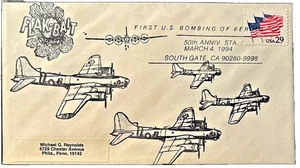 🚩STAMP COVER FLAK-BAIT 50th Anniversary of the 1st bombing of Berlin,  - Picture 1 of 2