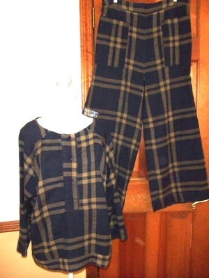 Conjunto de pantalones ACE & JIG 2 piezas-pantalones de pierna completa, top a cuadros a juego. Talla XL. Foto 1 de 4