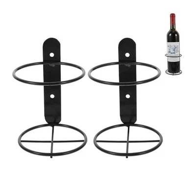 Estante de vino montado en la pared 2 piezas hierro soporte de exhibición de vino individual colgante de pared rojo... Foto 1 de 4