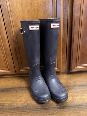 Bota Hunter Original Alta Rain Muck Boot Ciruela Púrpura Para Mujer Talla 5M Foto 1 de 4
