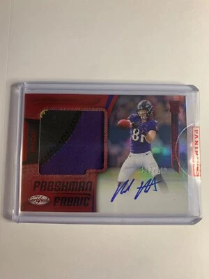 2018 Certified Freshman Fabric Signatures Mirror Red Hayden Hurst Auto RC #D/149 - Image 1 of 2