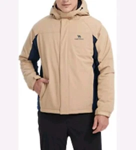 Camel Crown Jacket For Men's Size XXL color Khaki Hooded Warm A3 - Picture 1 of 19