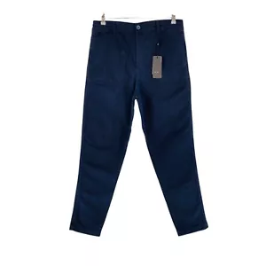 ARMANI EXCHANGE Mens Dark Blue Slim Tapered Fit Chino Trousers Size W32 - Picture 1 of 19