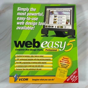 Vintage Vcom WebEasy 5 Complete Web Design Studio Professional with User Manual - Picture 1 of 13
