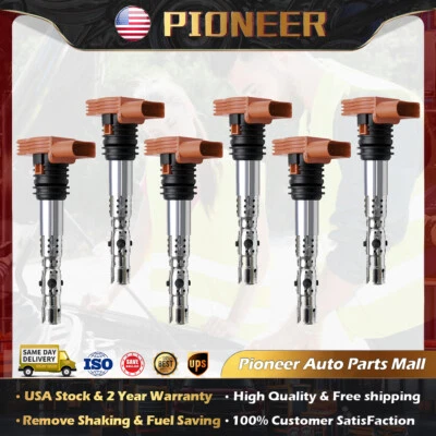 6Pcs OEM Ignition Coil For Audi A4 2002-2005 A6 2002-2004 Quattro 3.0L V6 UF483 Foto 1 de 4