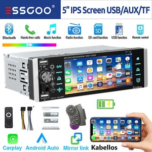 Wireless Carplay Android Auto Autoradio 1 DIN Mit 5" Bildschirm USB TF Bluetooth - Bild 1 von 15