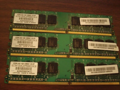 3 EACH GDDR2 -800,  1 GB Memory Module, 128MX8, 1.8V EP, TOTAL 3MB - Image 1 of 3