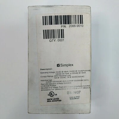 SIMPLEX 2088-9010 MR-100/200 Series - Image 1 of 4