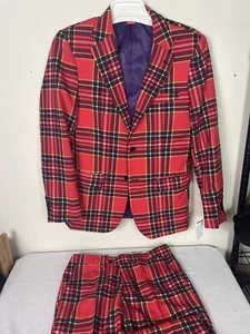 OppoSuits Plaid 2pc Suit Size 38R - Picture 1 of 10