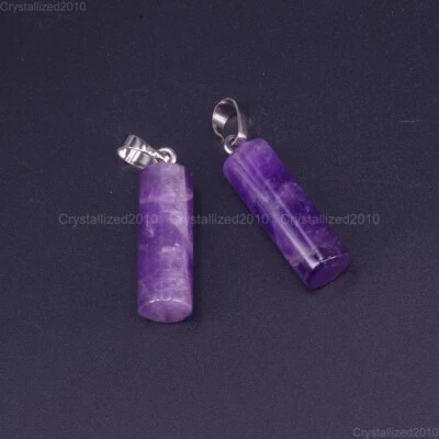 Piedras Preciosas Naturales Cilindro Piedra Mezclada Reiki Chakra Cuentas Curativas Colgante 8x23mm Foto 1 de 4