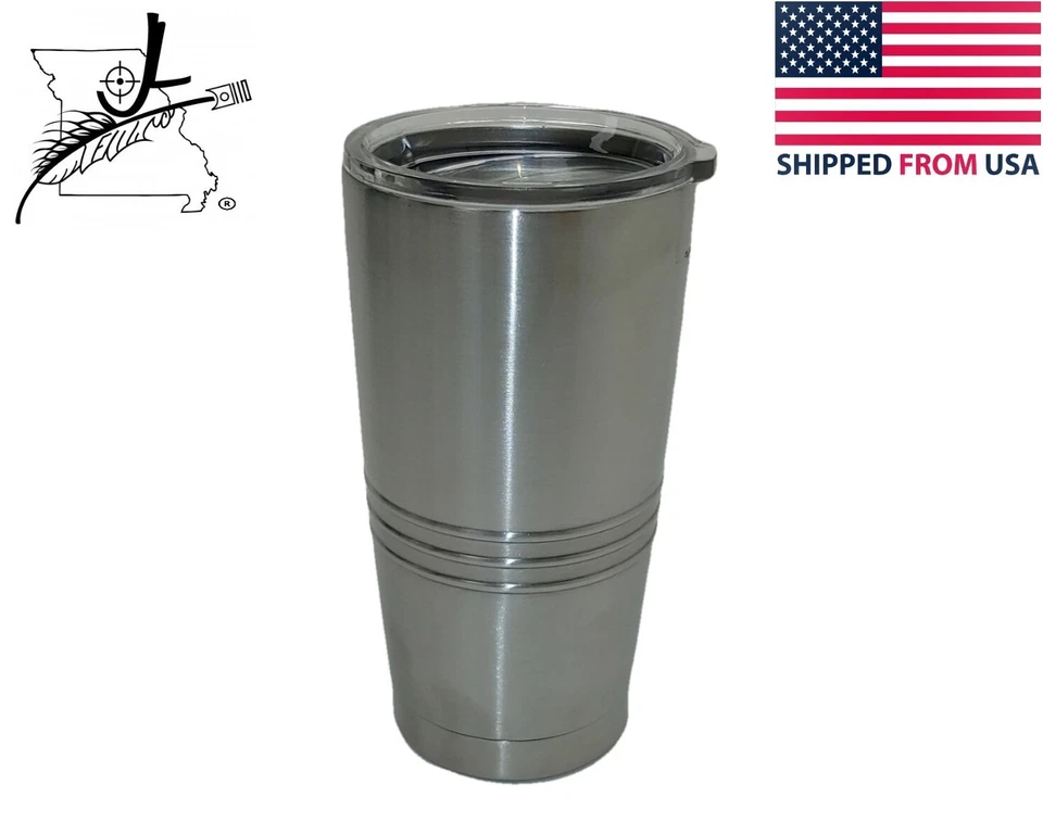 20 Ounce Vacuum Tumbler Stainless 18/8 Double Wall Hot Cold Insulated Ribbed