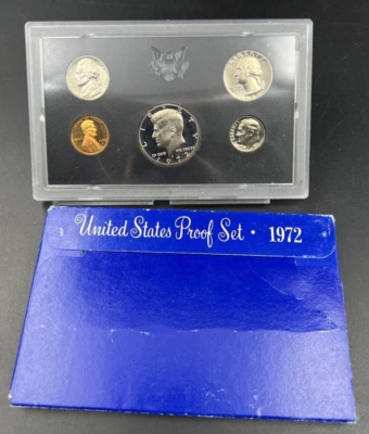 1972 S US Mint GEM Proof Set 5 Coin Complete OGP - Image 1 of 4