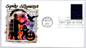 #5423 FLYING BATS SPOOKY HALLOWEEN SILHOUETTE FIRST DAY OF ISSUE FDC - Picture 1 of 1