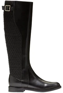 Cole Haan Women's IDAH Equestrian Boot Black Majestic Leather w22265 - Picture 1 of 1