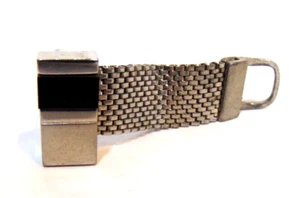 Juego de brazalete SWANK plateado vintage piedra negra cromo repuesto correa desordenada - Imagen 1 de 6