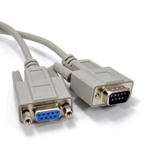 Serie RS232 Verlängerungskabel DB9M auf F 9 Pin Stecker Buchse 2m Beige [008006] - Bild 1 von 6