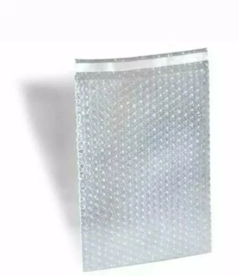 100 Pack 4" x 7.5" Bubble Bag Pouches Clear Self Seal Protective Cushioning 4x7 - Image 1 of 2