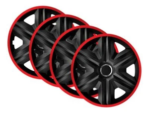 4x 15" Wheel Trims Hub Caps 15 Inch Wheel Cover Trim ABS Plastic Trim FAST RED - Picture 1 of 4