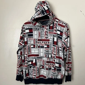 Tommy Hilfiger Exposed Flag Logo White Pullover Hoodie Boys Size L Large 16 / 18 - Picture 1 of 8