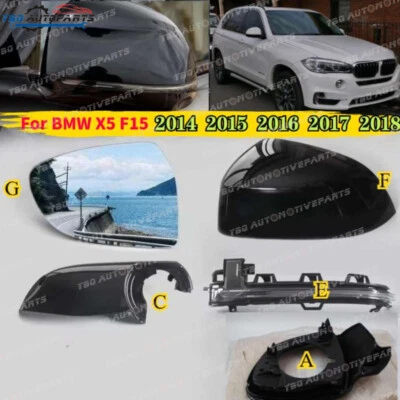 Cubierta inferior del marco del espejo retrovisor lateral para BMW X5 F15 2014-2018 lámpara giratoria lente vidrio Foto 1 de 4