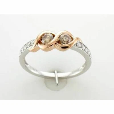 Кольцо LeVian 14K двухцветное золото G-H SI1 шоколадный бриллиант 0,44 карата размер 7 - Изображение 1 из 4