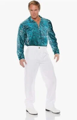 Camisa Disco - Estampado Tigre - Metálica - Años 70 - Disfraz - Hombre - 2 Colores Foto 1 de 2