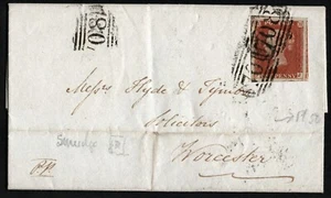 SG8 (BS35) 1d rote Imperf Platte 46 - PJ - 4 riesige Ränder - sehr schön - auf Deckel - Bild 1 von 5