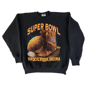 Lee Mens Sweatshirt Y2K L Black Super Bowl XXX Sundevil Stadium Pullover #1764 - Picture 1 of 19