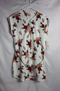 Womens XL Wishful Park Floral Shirt Dress Belted 1/4 Zip - Picture 1 of 5