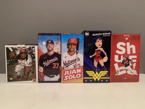 Washington Nationals Bobbleheads SGA 2022 Juan Soto Strasburg Bell Wonder Woman Cover