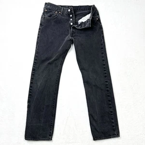 Levis 501 Jeans Herren 33x32 Schwarz Denim Maße 31x29 Made in Mexico - Bild 1 von 10